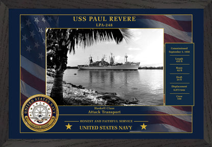 USS Paul Revere LPA-248 Framed Patriotic Photo