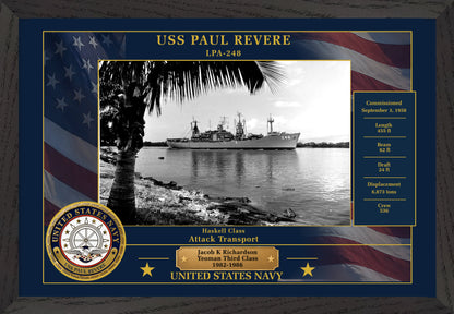 USS Paul Revere LPA-248 Framed Patriotic Photo
