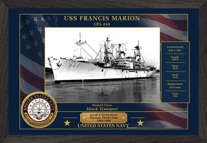 USS Francis Marion LPA-249 Framed Patriotic Photo