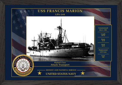 USS Francis Marion LPA-249 Framed Patriotic Photo