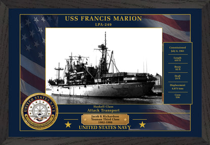 USS Francis Marion LPA-249 Framed Patriotic Photo