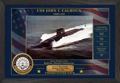 USS John C Calhoun SSBN-630 Framed Patriotic Photo