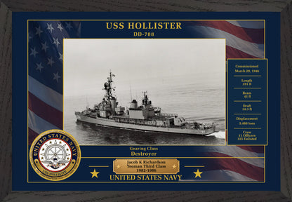 USS Hollister DD-788 Framed Patriotic Photo