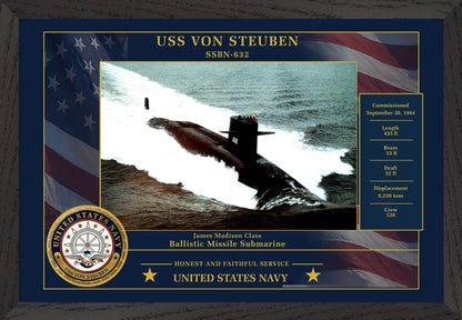 USS Von Steuben SSBN-632 Framed Patriotic Photo