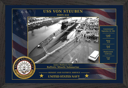 USS Von Steuben SSBN-632 Framed Patriotic Photo