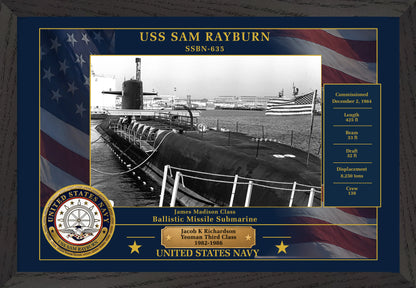 USS Sam Rayburn SSBN-635 Framed Patriotic Photo