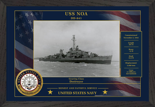 USS Noa DD-841 Framed Patriotic Photo