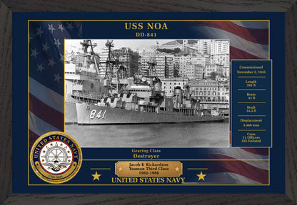 USS Noa DD-841 Framed Patriotic Photo