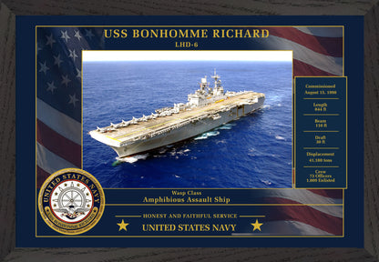 USS Bonhomme Richard LHD-6 Framed Patriotic Photo