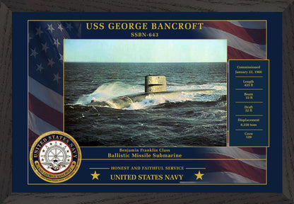 USS George Bancroft SSBN-643 Framed Patriotic Photo