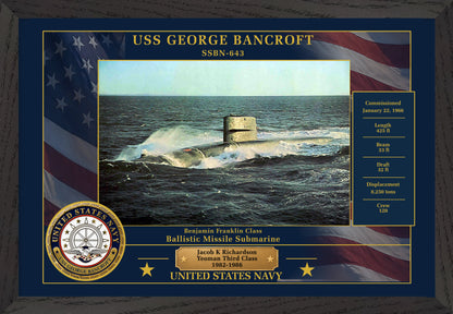 USS George Bancroft SSBN-643 Framed Patriotic Photo