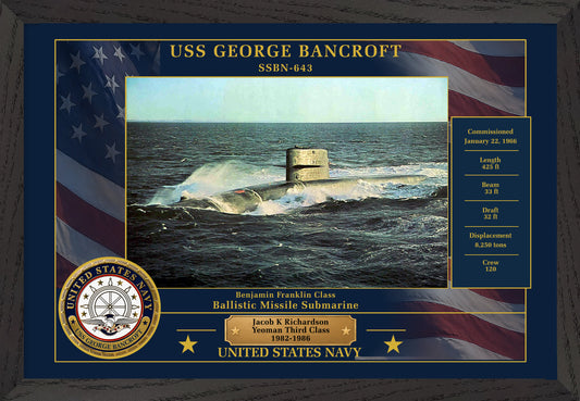 USS George Bancroft SSBN-643 Framed Patriotic Photo