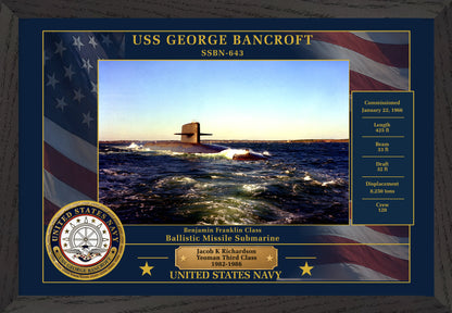 USS George Bancroft SSBN-643 Framed Patriotic Photo