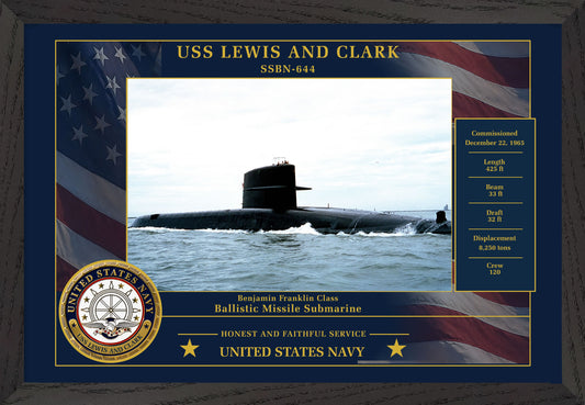 USS Lewis And Clark SSBN-644 Framed Patriotic Photo