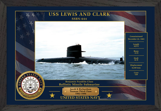 USS Lewis And Clark SSBN-644 Framed Patriotic Photo