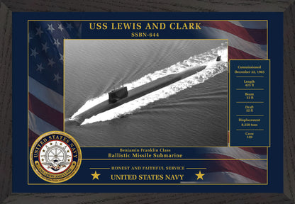 USS Lewis And Clark SSBN-644 Framed Patriotic Photo