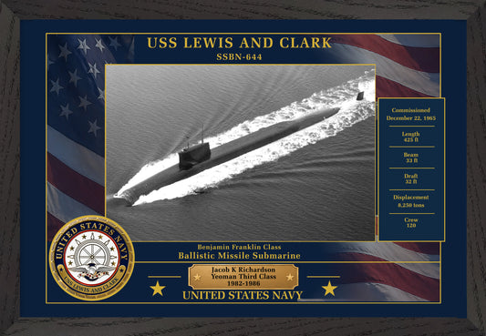 USS Lewis And Clark SSBN-644 Framed Patriotic Photo