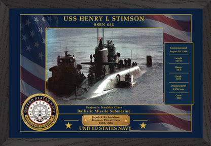 USS Henry L Stimson SSBN-655 Framed Patriotic Photo