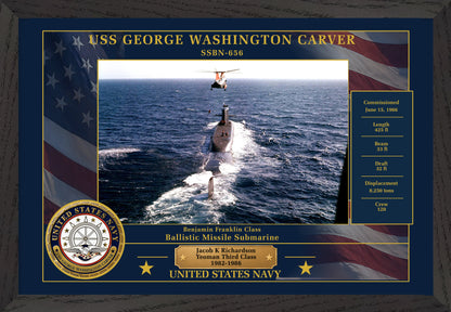 USS George Washington Carver SSBN-656 Framed Patriotic Photo