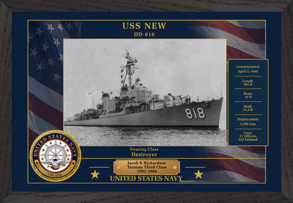 USS New DD-818 Framed Patriotic Photo
