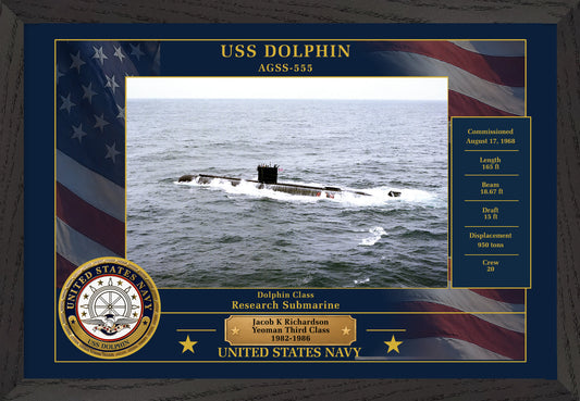 USS Dolphin AGSS-555 Framed Patriotic Photo