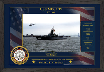 USS Mccloy FF-1038 Framed Patriotic Photo