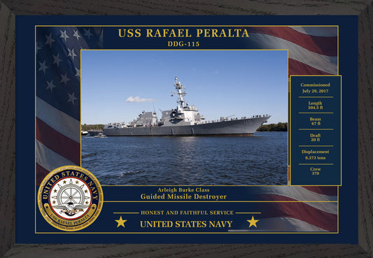 USS Rafael Peralta DDG-115 Framed Patriotic Photo