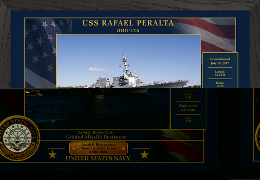 USS Rafael Peralta DDG-115 Framed Patriotic Photo