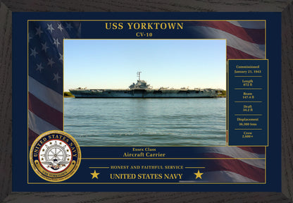 USS Yorktown CV-10 Framed Patriotic Photo