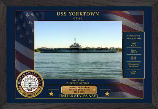USS Yorktown CV-10 Framed Patriotic Photo