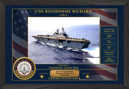 USS Bonhomme Richard LHD-6 Framed Patriotic Photo