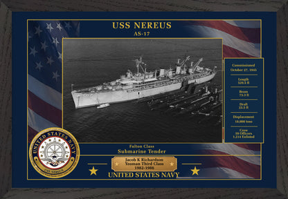 USS Nereus AS-17 Framed Patriotic Photo
