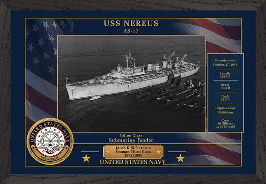USS Nereus AS-17 Framed Patriotic Photo