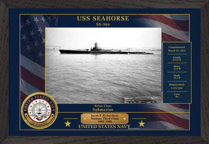 USS Seahorse SS-304 Framed Patriotic Photo
