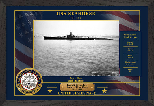 USS Seahorse SS-304 Framed Patriotic Photo