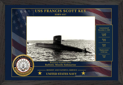 USS Francis Scott Key SSBN-657 Framed Patriotic Photo