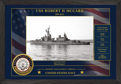 USS Robert H Mccard DD-822 Framed Patriotic Photo