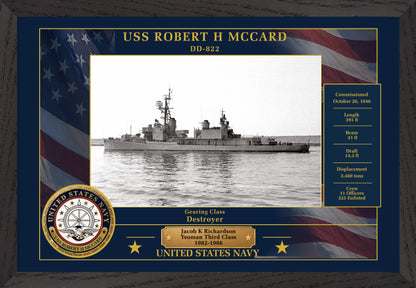 USS Robert H Mccard DD-822 Framed Patriotic Photo