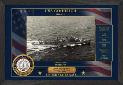 USS Goodrich DD-831 Framed Patriotic Photo