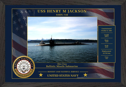 USS Henry M Jackson SSBN-730 Framed Patriotic Photo