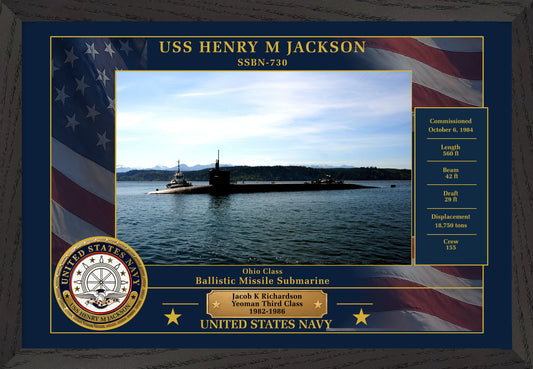 USS Henry M Jackson SSBN-730 Framed Patriotic Photo