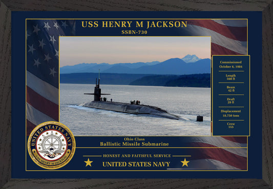 USS Henry M Jackson SSBN-730 Framed Patriotic Photo