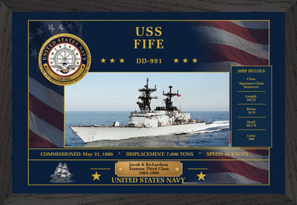 USS Fife DD-991 Framed Patriotic Art