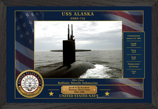 USS Alaska SSBN-732 Framed Patriotic Photo