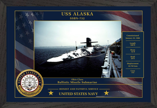 USS Alaska SSBN-732 Framed Patriotic Photo
