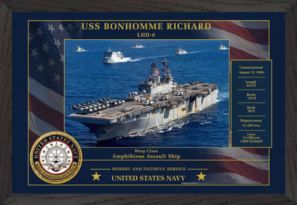 USS Bonhomme Richard LHD-6 Framed Patriotic Photo