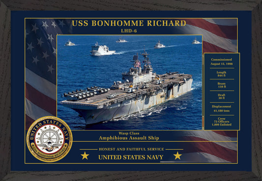 USS Bonhomme Richard LHD-6 Framed Patriotic Photo