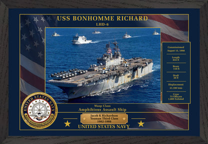 USS Bonhomme Richard LHD-6 Framed Patriotic Photo