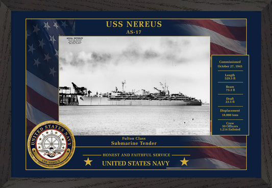 USS Nereus AS-17 Framed Patriotic Photo