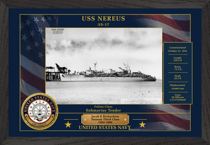 USS Nereus AS-17 Framed Patriotic Photo